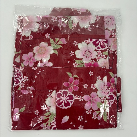 Japanese Kid's Jinbei Kimono Summer Tops and Bottoms Set Red 105cm-115cm 4-5T - Picture 3 of 3